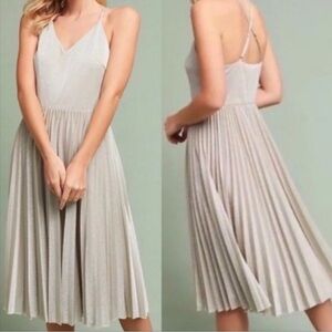 Anthropologie Elevenses Luna Pleated Midi Dress